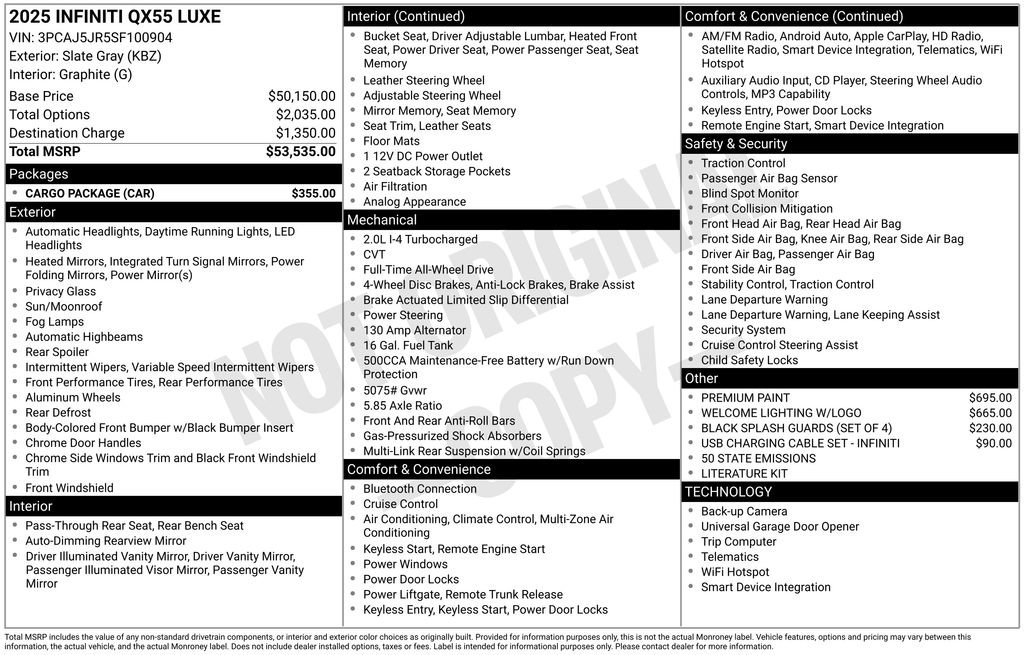 New 2025 INFINITI QX55 Luxe w/ Cargo Package image 24