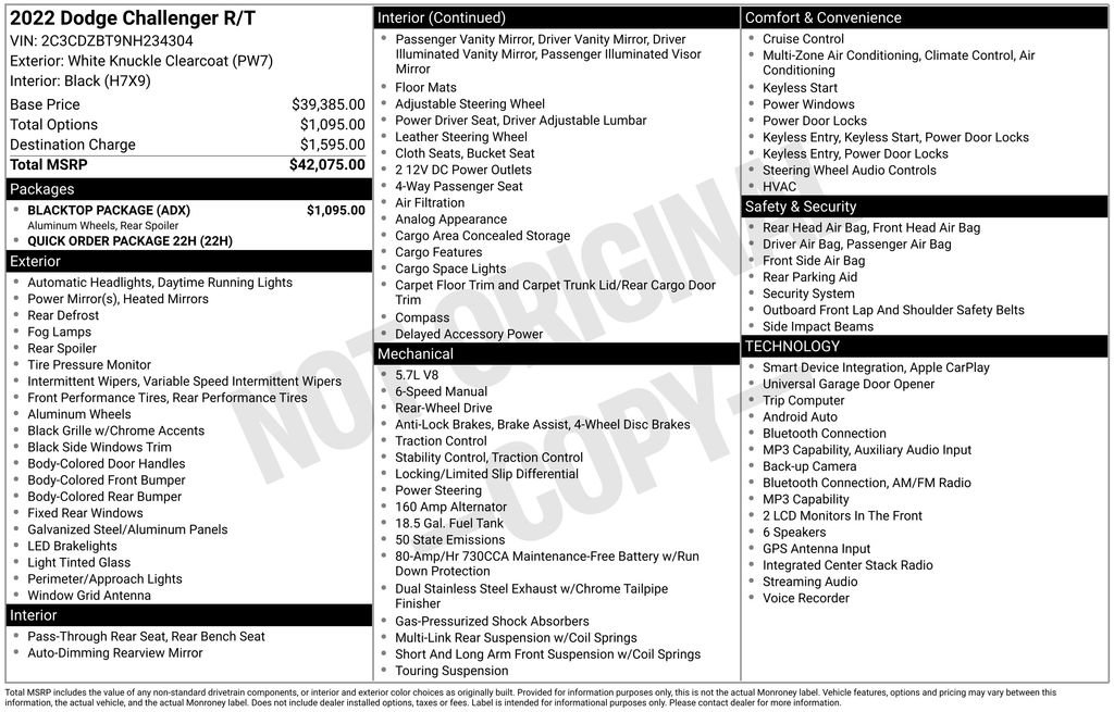 Used 2022 Dodge Challenger R/T w/ Blacktop Package RWD image 34