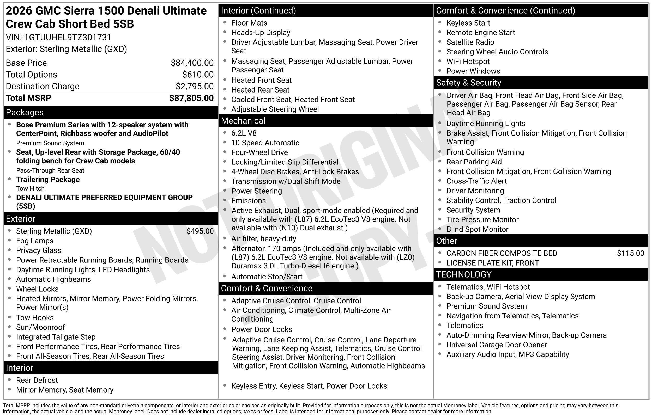 New 2026 GMC Sierra 1500 Denali Ultimate AWD/4WD image 3