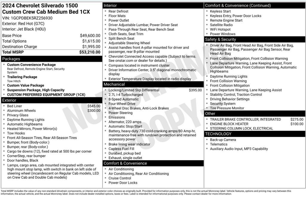 Used 2024 Chevrolet Silverado 1500 Custom image 3