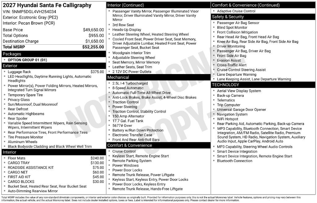 New 2027 Hyundai Santa Fe Calligraphy AWD/4WD image 6