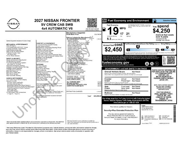 New 2027 Nissan Frontier SV w/ SV Convenience Package AWD/4WD image 22