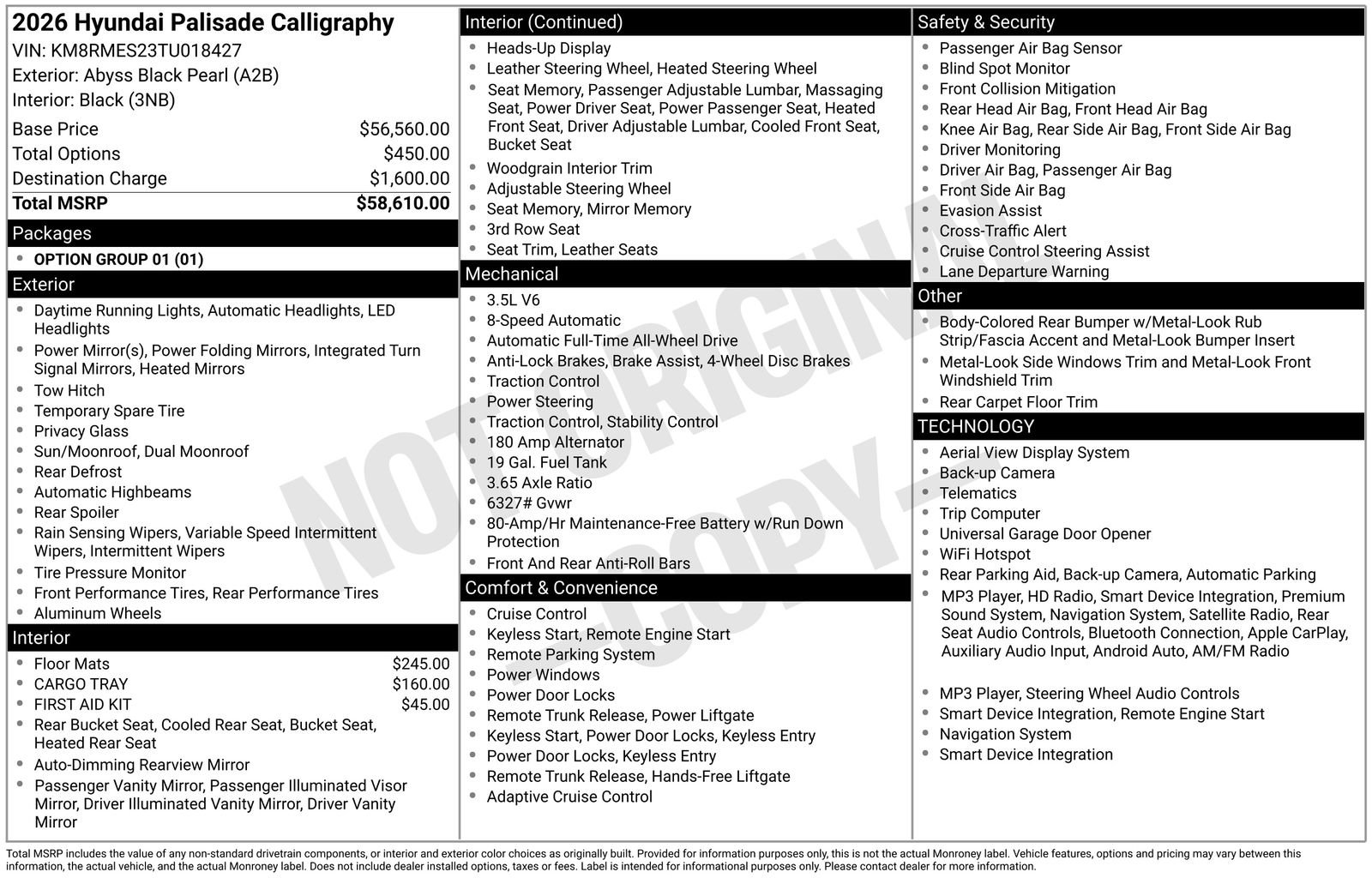 New 2026 Hyundai Palisade Calligraphy AWD/4WD image 20