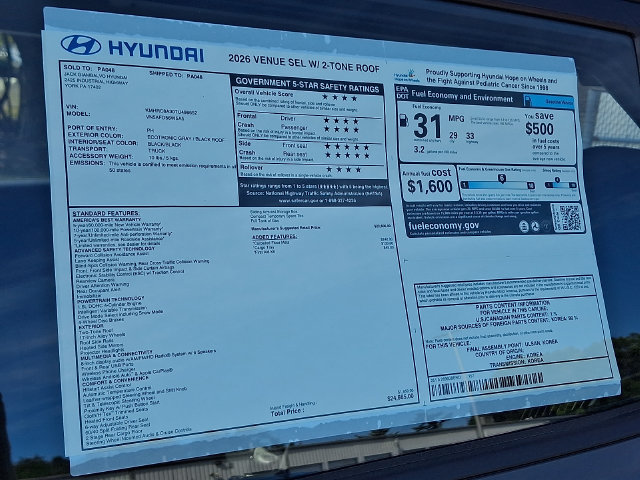 New 2026 Hyundai Venue SEL FWD image 16