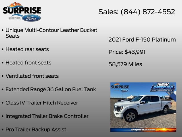 Used 2021 Ford F150 Platinum w/ Equipment Group 701A High AWD/4WD image 27