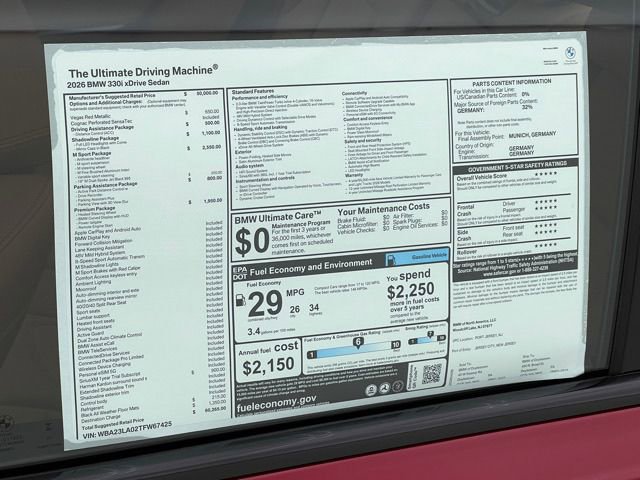 New 2026 BMW 330i xDrive Sedan w/ M Sport Package AWD/4WD image 16