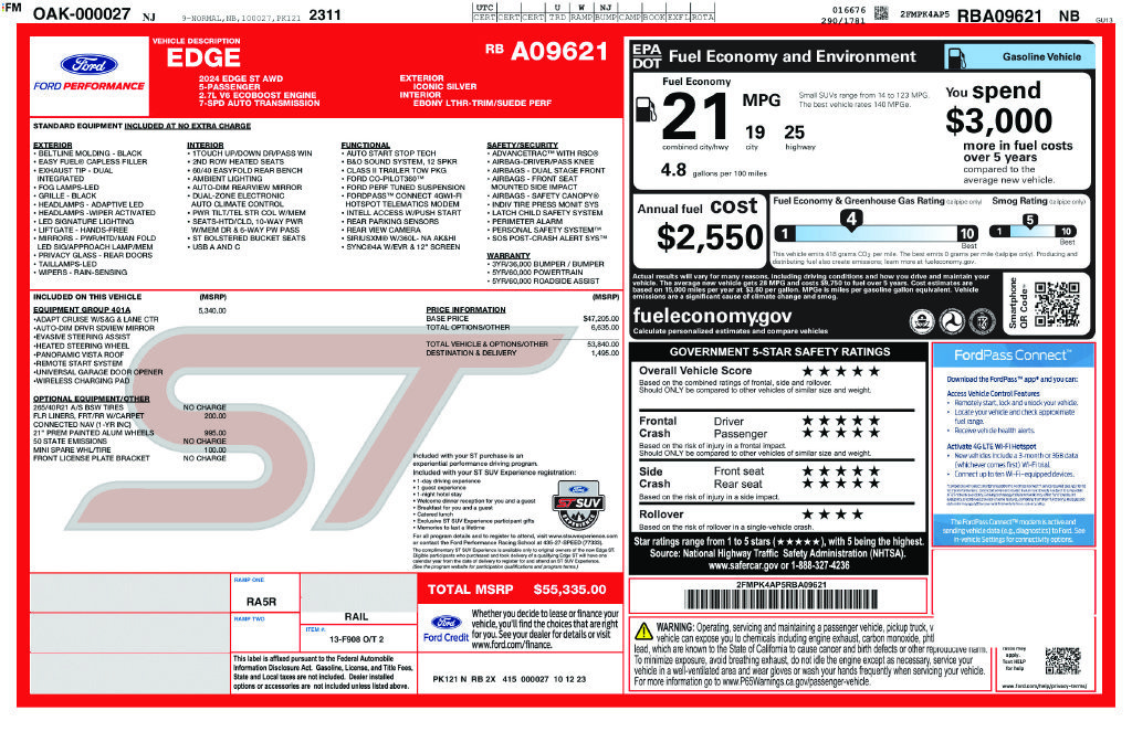 Used 2024 Ford Edge ST w/ Equipment Group 401A AWD/4WD image 32