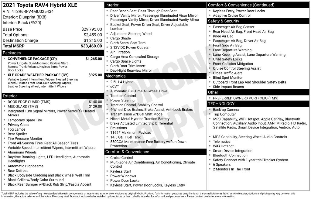 Used 2021 Toyota RAV4 XLE w/ Convenience Package AWD/4WD image 6