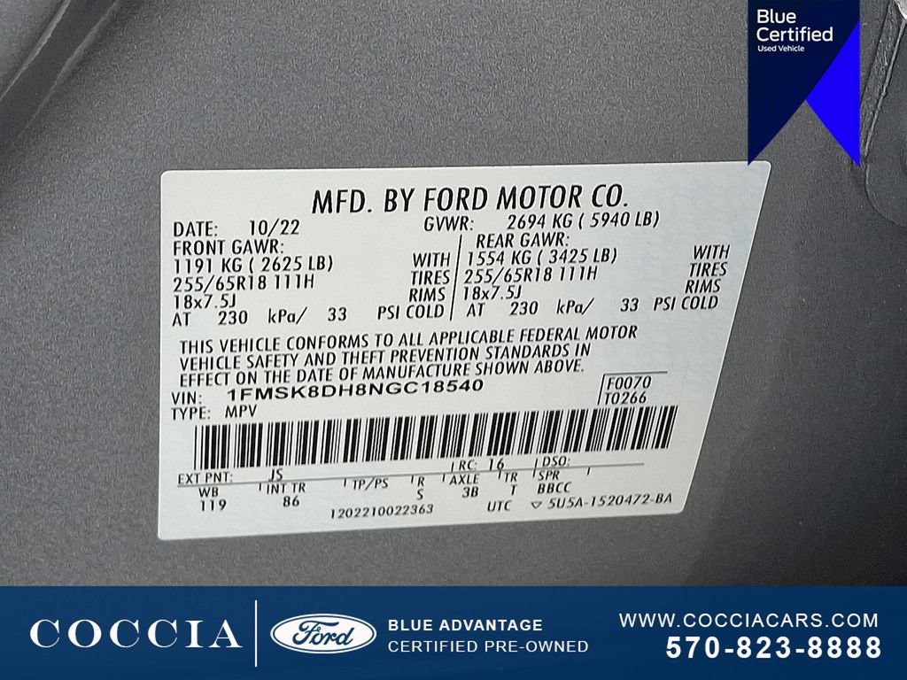 Used 2022 Ford Explorer XLT AWD/4WD image 27