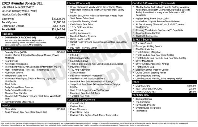 Certified 2023 Hyundai Sonata SEL w/ Convenience Package image 10