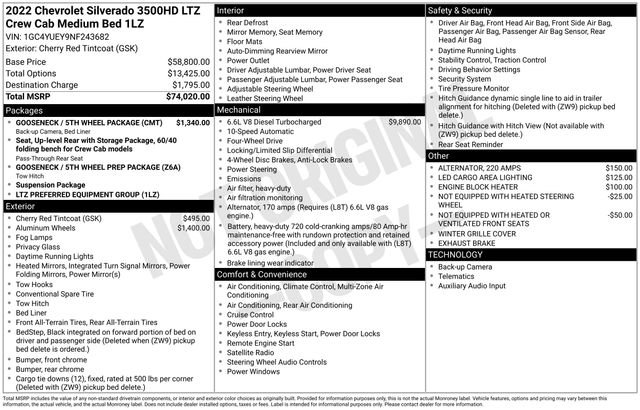 Used 2022 Chevrolet Silverado 3500 LTZ w/ Gooseneck/5TH Wheel Package image 27