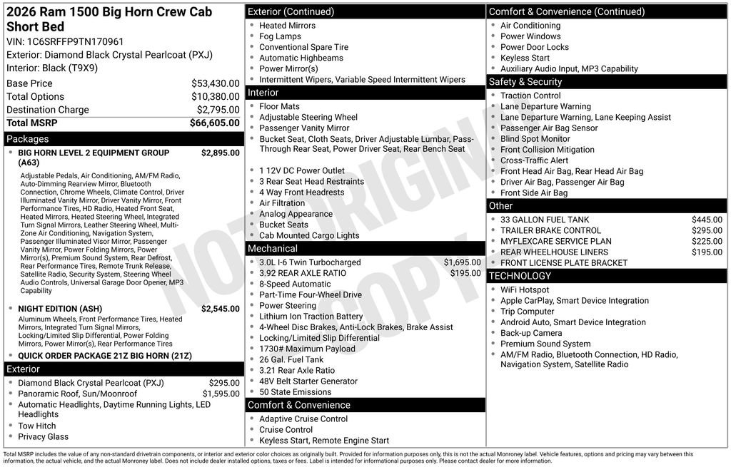 New 2026 RAM 1500 Big Horn AWD/4WD image 3