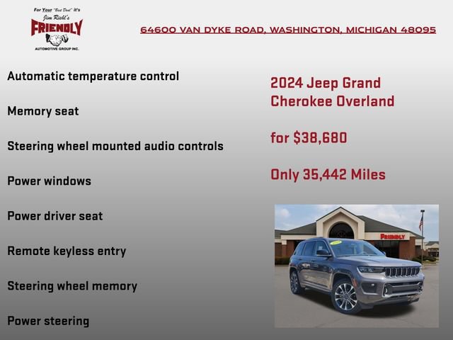 Used 2024 Jeep Grand Cherokee Overland w/ Luxury Tech Group IV AWD/4WD image 20