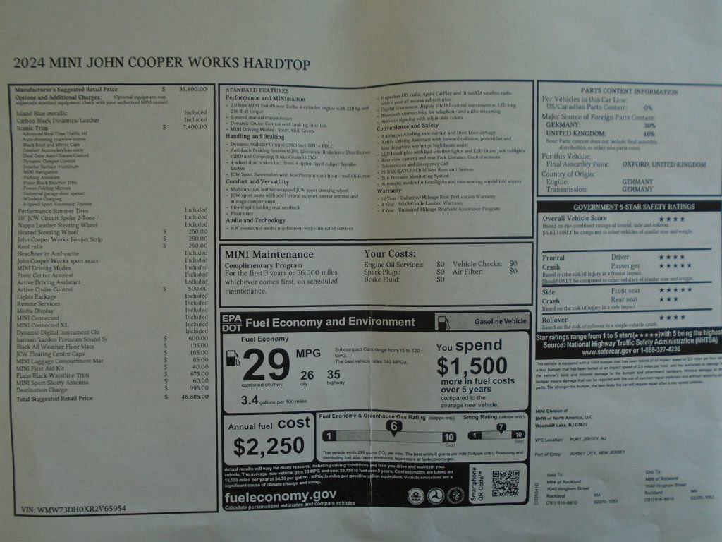 Used 2024 MINI Cooper John Cooper Works FWD image 37