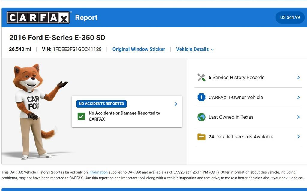 Used 2016 Ford E-350 and Econoline 350 Super Duty w/ Shuttle Bus Prep Package RWD image 16