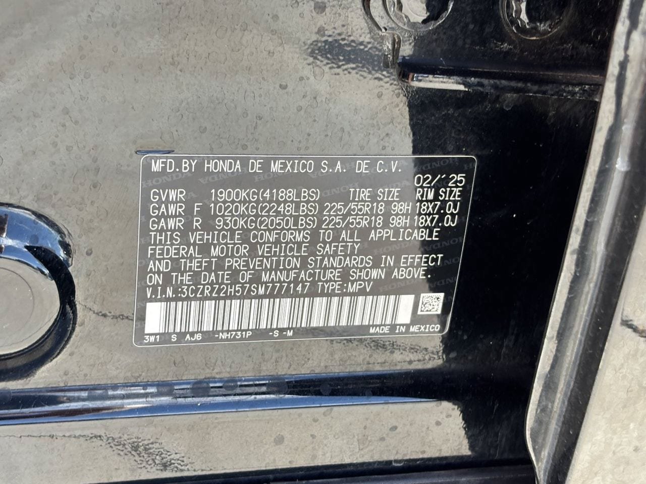 Certified 2025 Honda HR-V Sport image 31