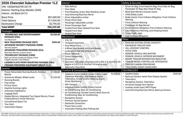 New 2026 Chevrolet Suburban Premier image 12
