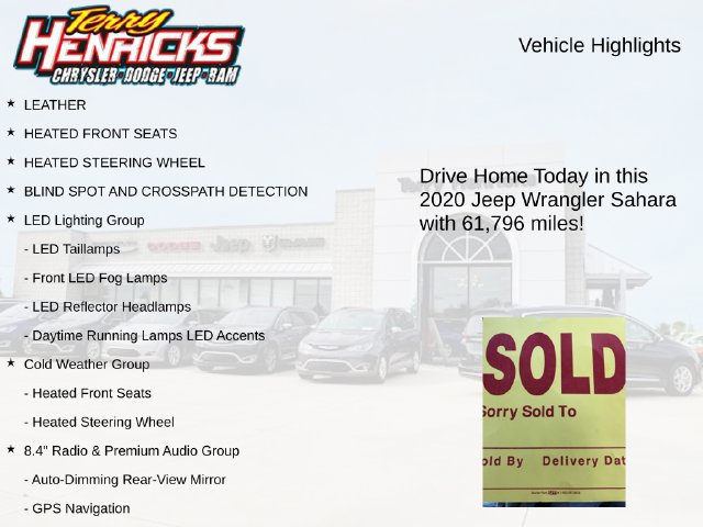 Used 2020 Jeep Wrangler Unlimited Sahara w/ Uconnect 4C Nav & Sound Group AWD/4WD image 4