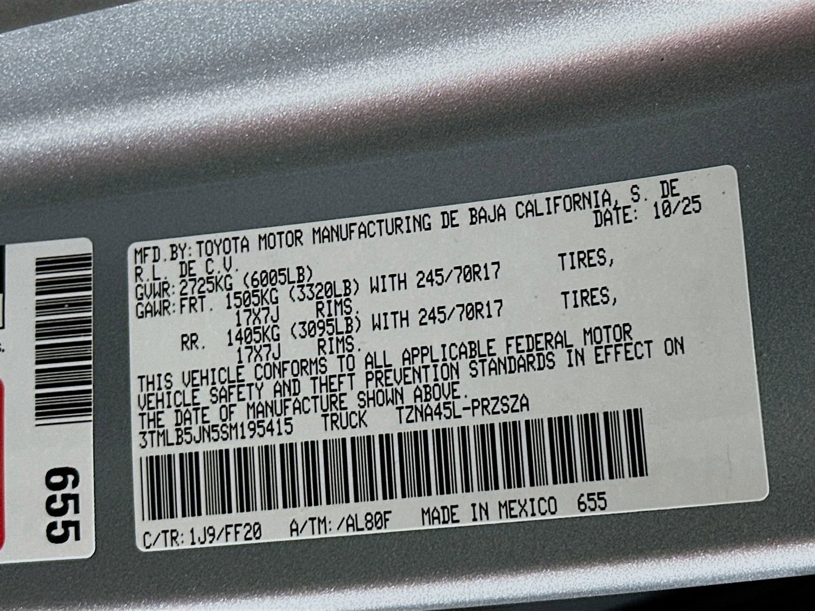 New 2025 Toyota Tacoma SR5 image 30