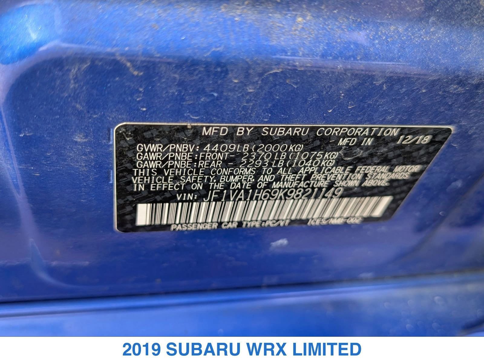 Used 2019 Subaru WRX Limited AWD/4WD image 30
