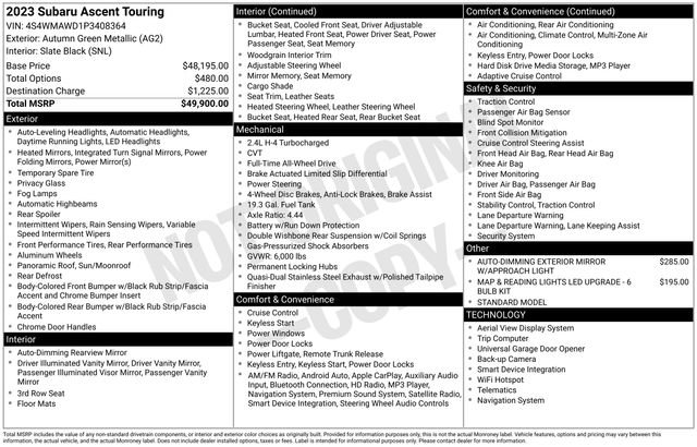 Used 2023 Subaru Ascent Touring image 41