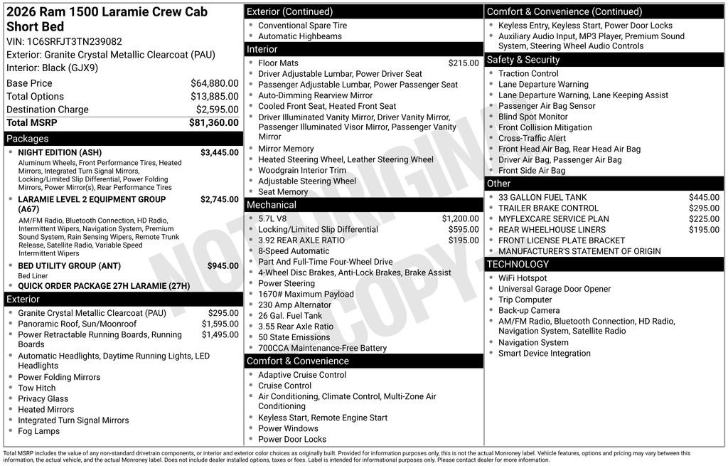 New 2026 RAM 1500 Laramie w/ Night Edition AWD/4WD image 35