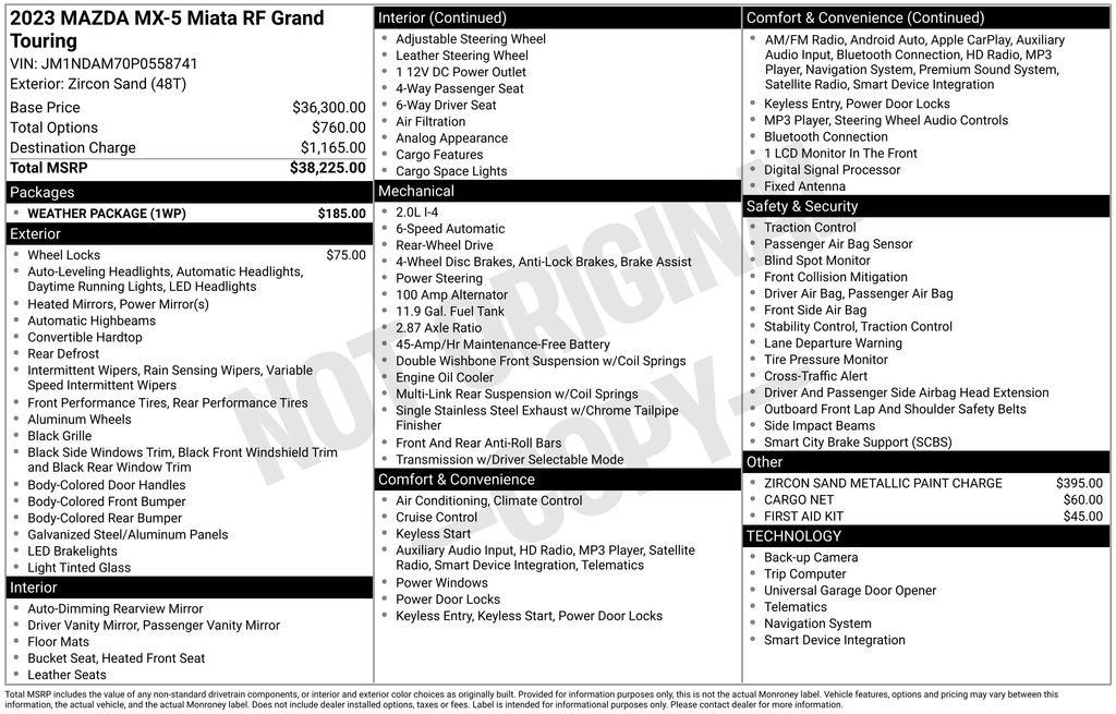 Used 2023 MAZDA MX-5 Miata Grand Touring w/ Weather Package image 10