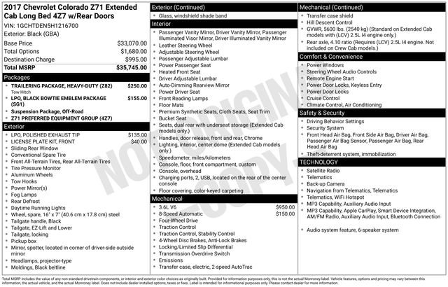 Used 2017 Chevrolet Colorado Z71 AWD/4WD image 24