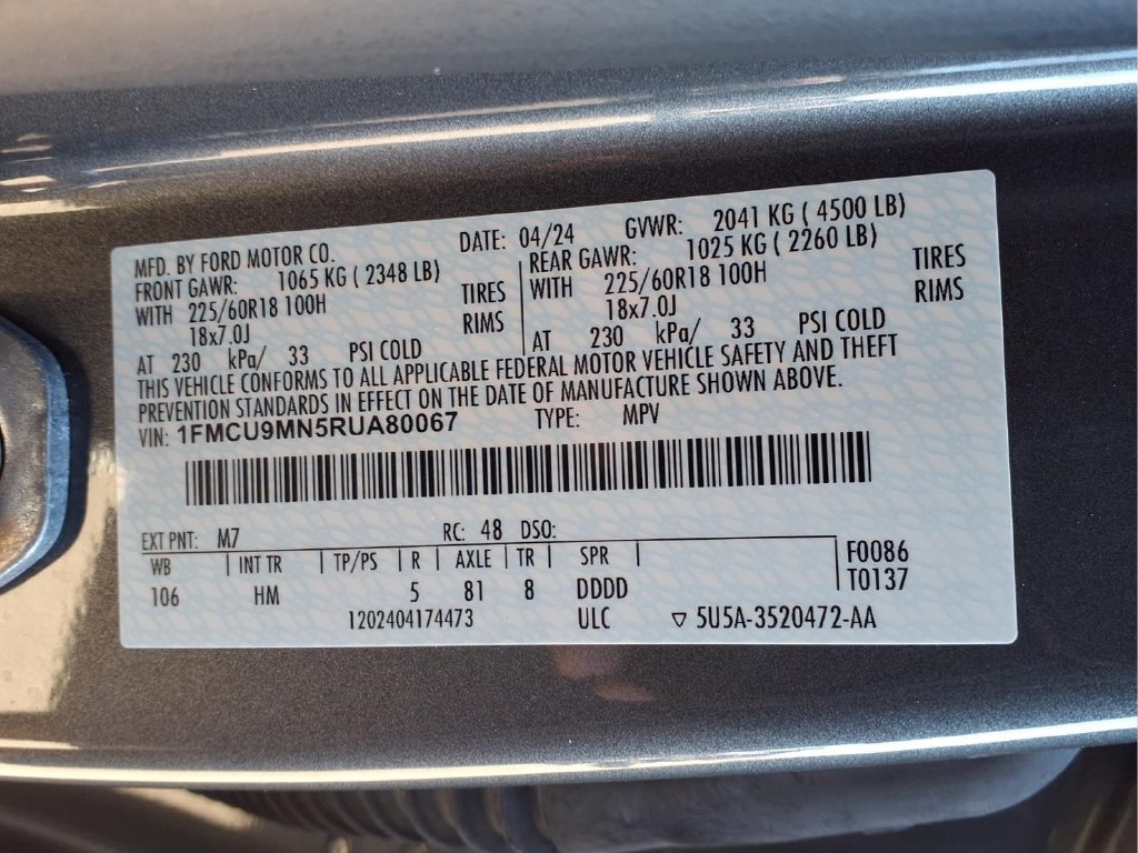 Used 2024 Ford Escape ST-Line w/ Tech Pack #1 AWD/4WD image 23
