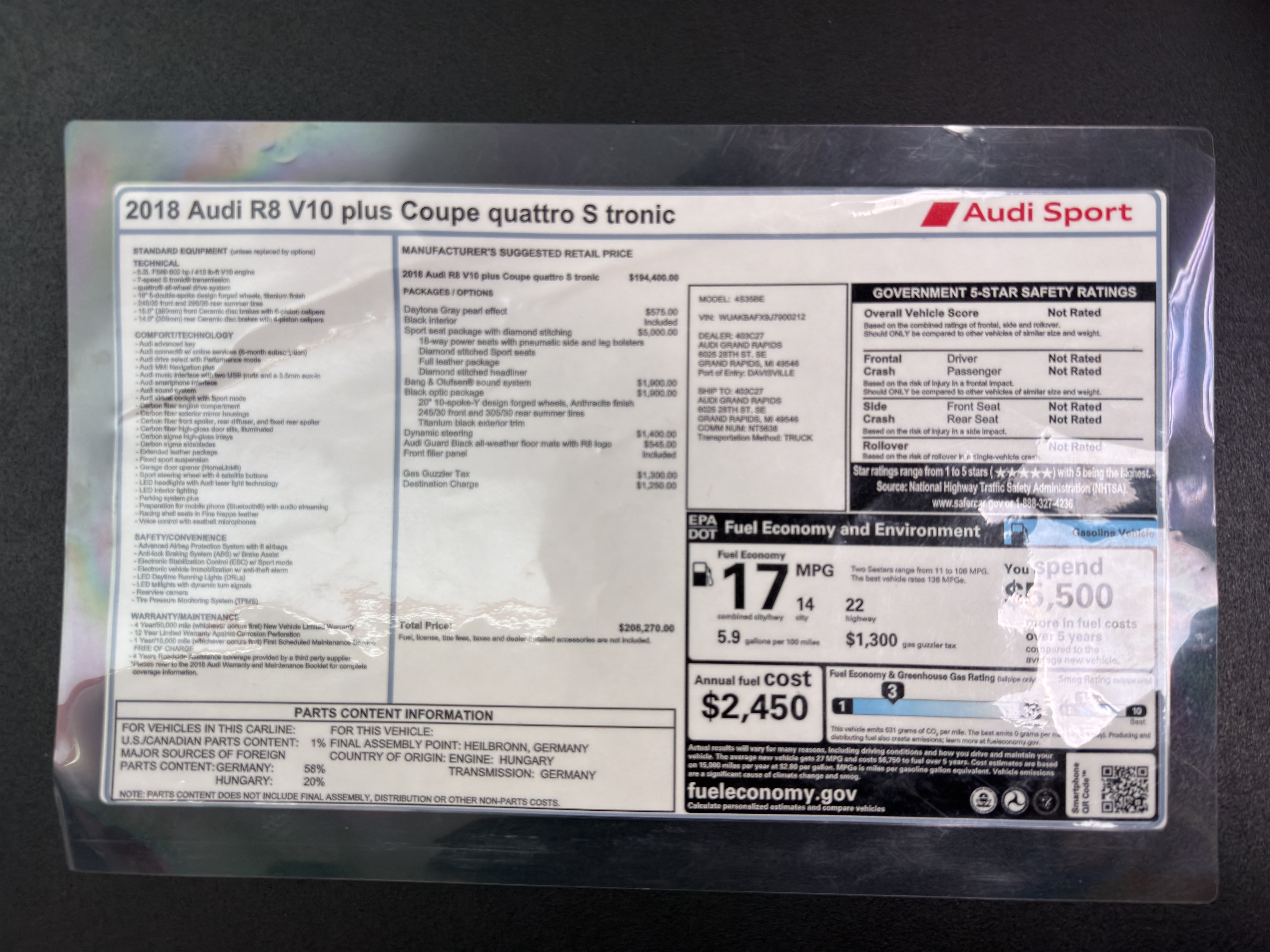 Used 2018 Audi R8 V10 plus AWD/4WD image 23