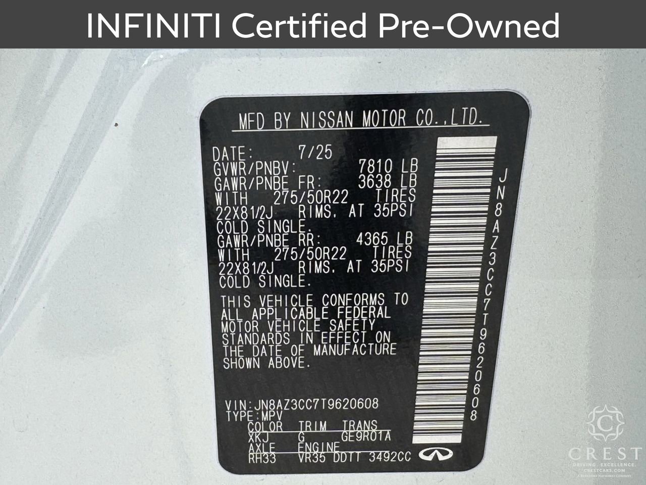 Certified 2026 INFINITI QX80 Autograph w/ Premium Cargo Package image 33