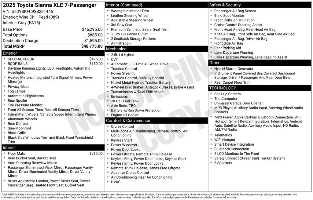 Used 2025 Toyota Sienna XLE AWD/4WD image 2
