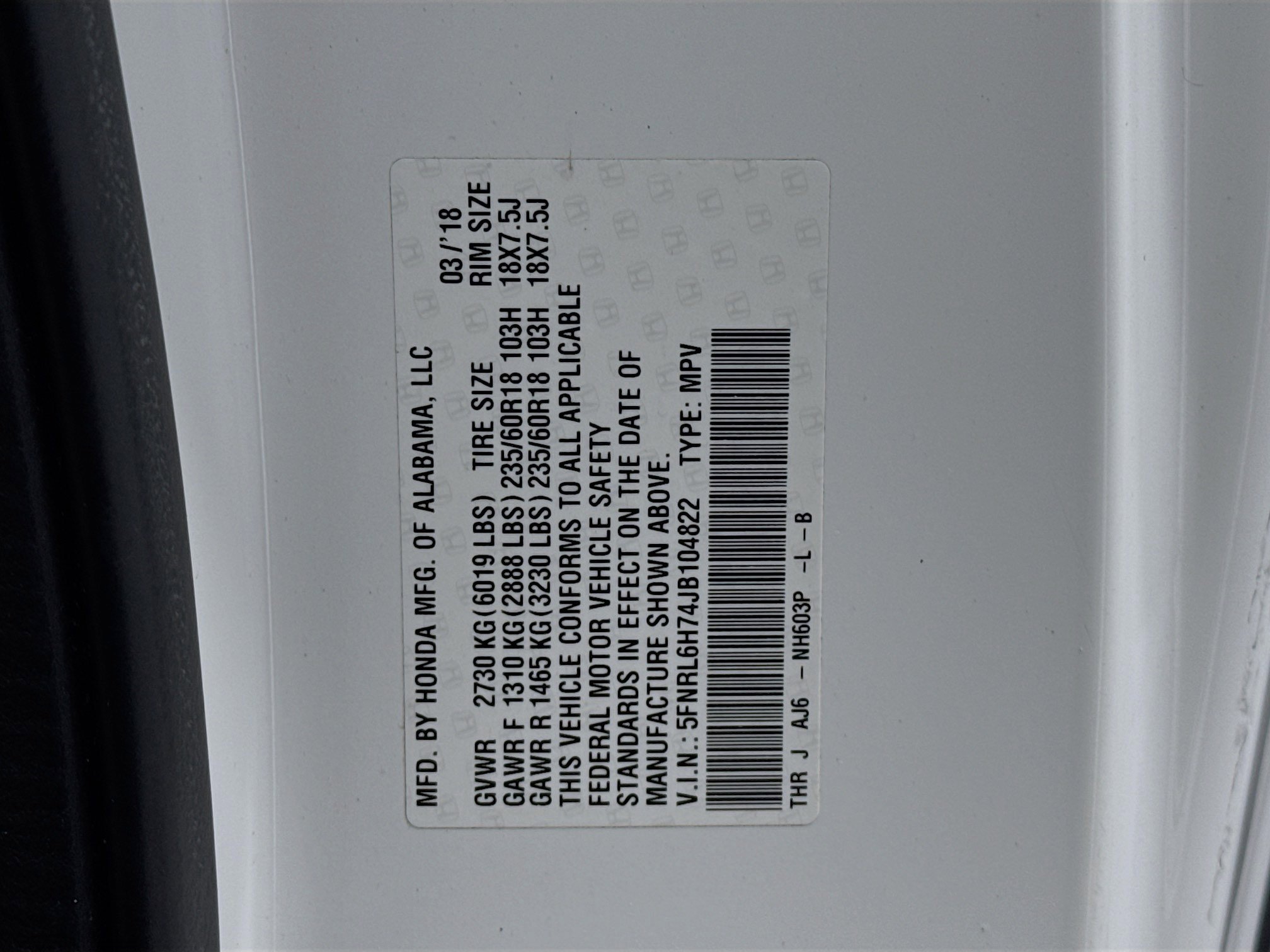 Certified 2018 Honda Odyssey EX-L image 35