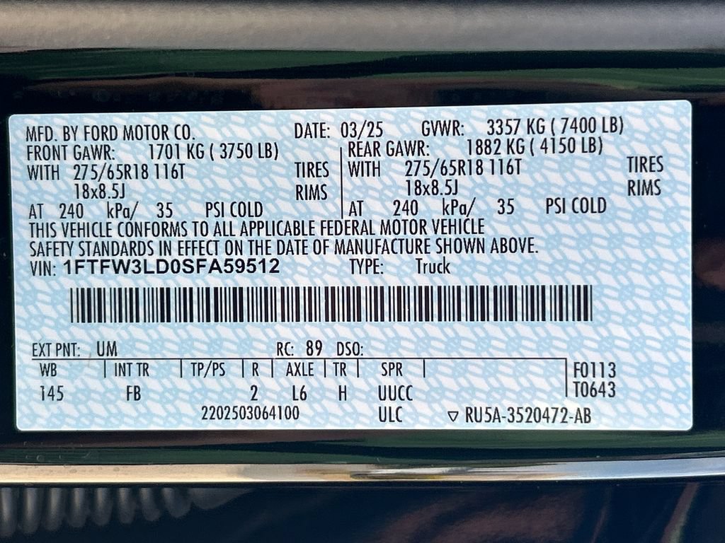Used 2025 Ford F150 XLT w/ Equipment Group 301A Standard AWD/4WD image 23