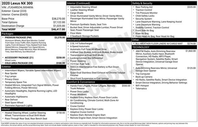 Used 2020 Lexus NX 300 AWD w/ Premium Package image 12