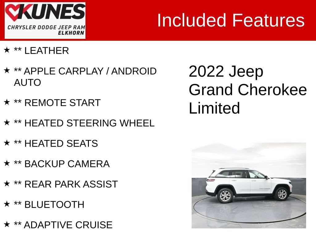 Used 2022 Jeep Grand Cherokee Limited AWD/4WD image 2