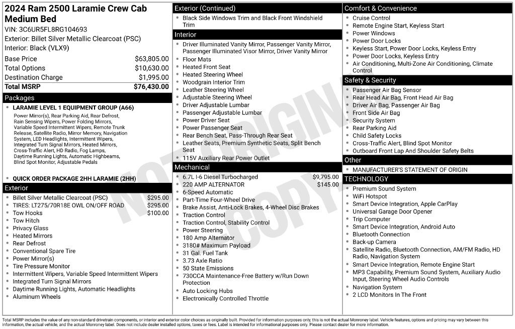 Certified 2024 RAM 2500 Laramie AWD/4WD image 7