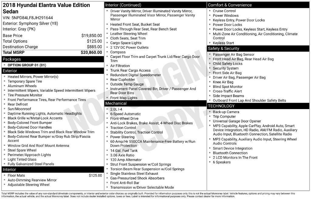 Used 2018 Hyundai Elantra Value Edition FWD image 30