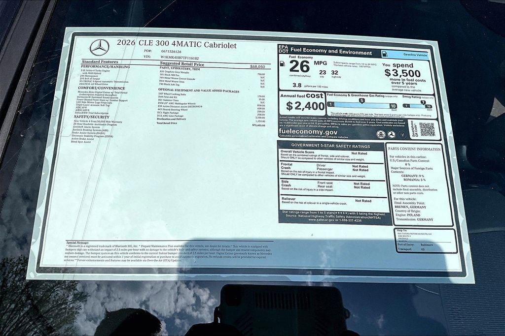 New 2026 Mercedes-Benz CLE 300 4MATIC Cabriolet image 13