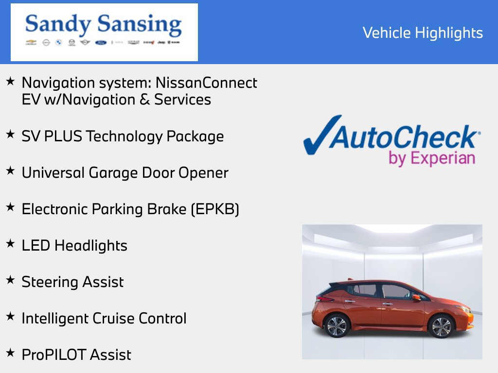 Used 2021 Nissan Leaf SV Plus w/ SV Plus Technology Package FWD image 7