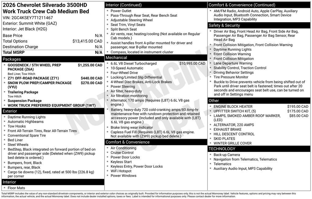 New 2026 Chevrolet Silverado 3500 W/T AWD/4WD image 25