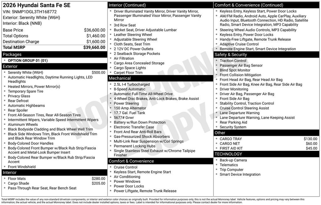 New 2026 Hyundai Santa Fe SE image 5