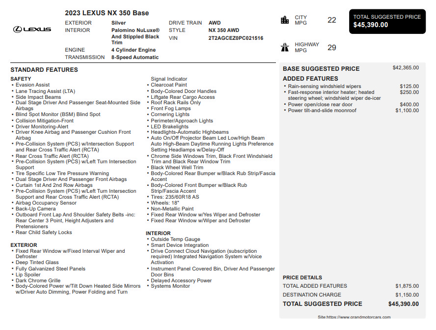 Used 2023 Lexus NX 350 AWD w/ Cold Area Package image 3
