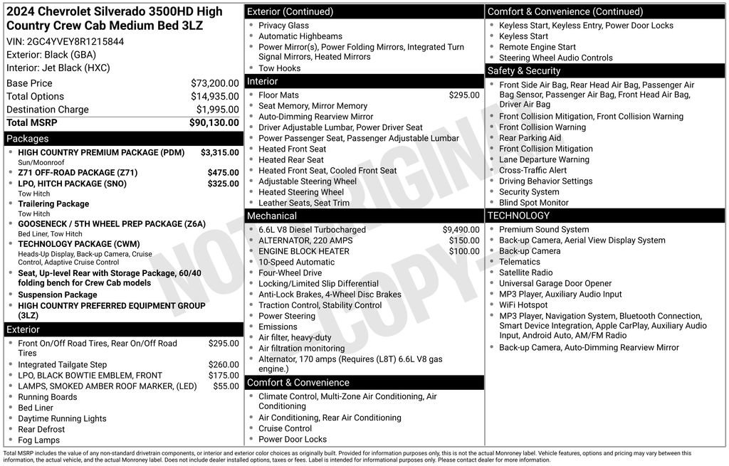 Certified 2024 Chevrolet Silverado 3500 High Country w/ High Country Premium Package AWD/4WD image 10