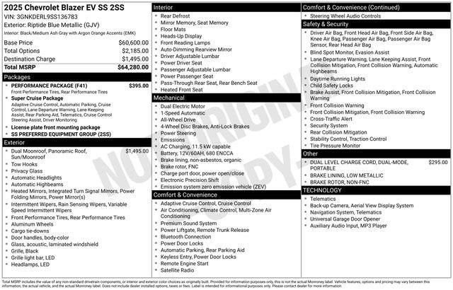 Certified 2025 Chevrolet Blazer EV SS w/ Performance Package image 17