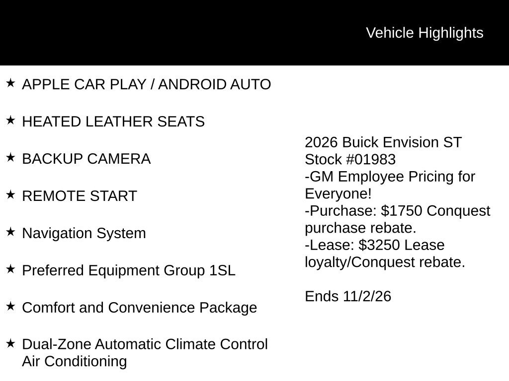 New 2026 Buick Envision Sport Touring AWD/4WD image 2