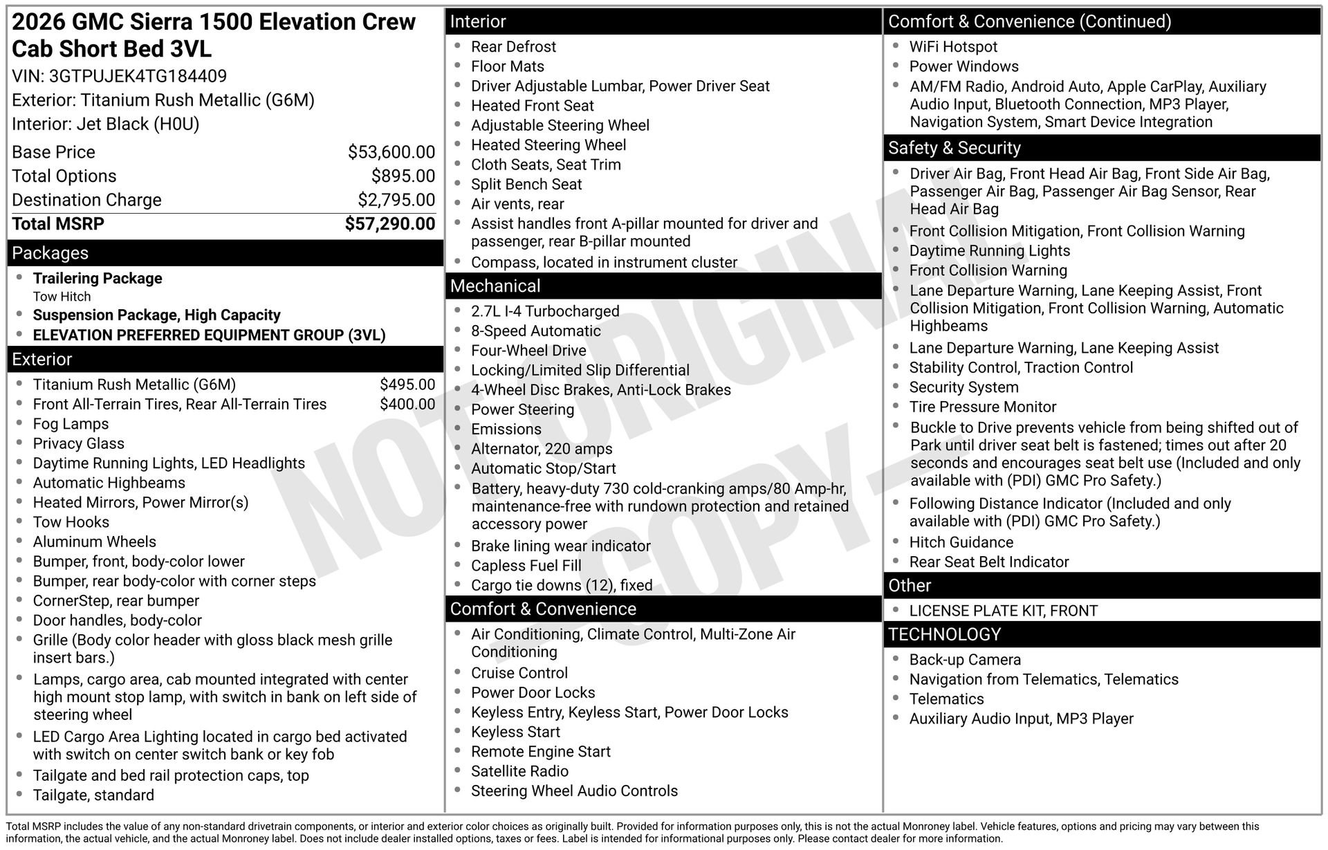 New 2026 GMC Sierra 1500 Elevation AWD/4WD image 3