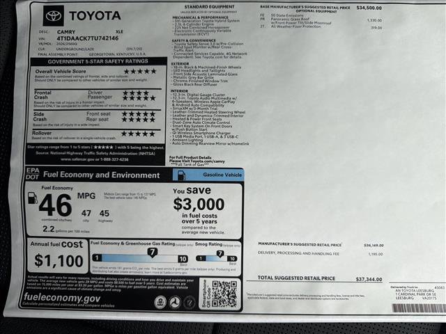 New 2026 Toyota Camry XLE FWD image 25