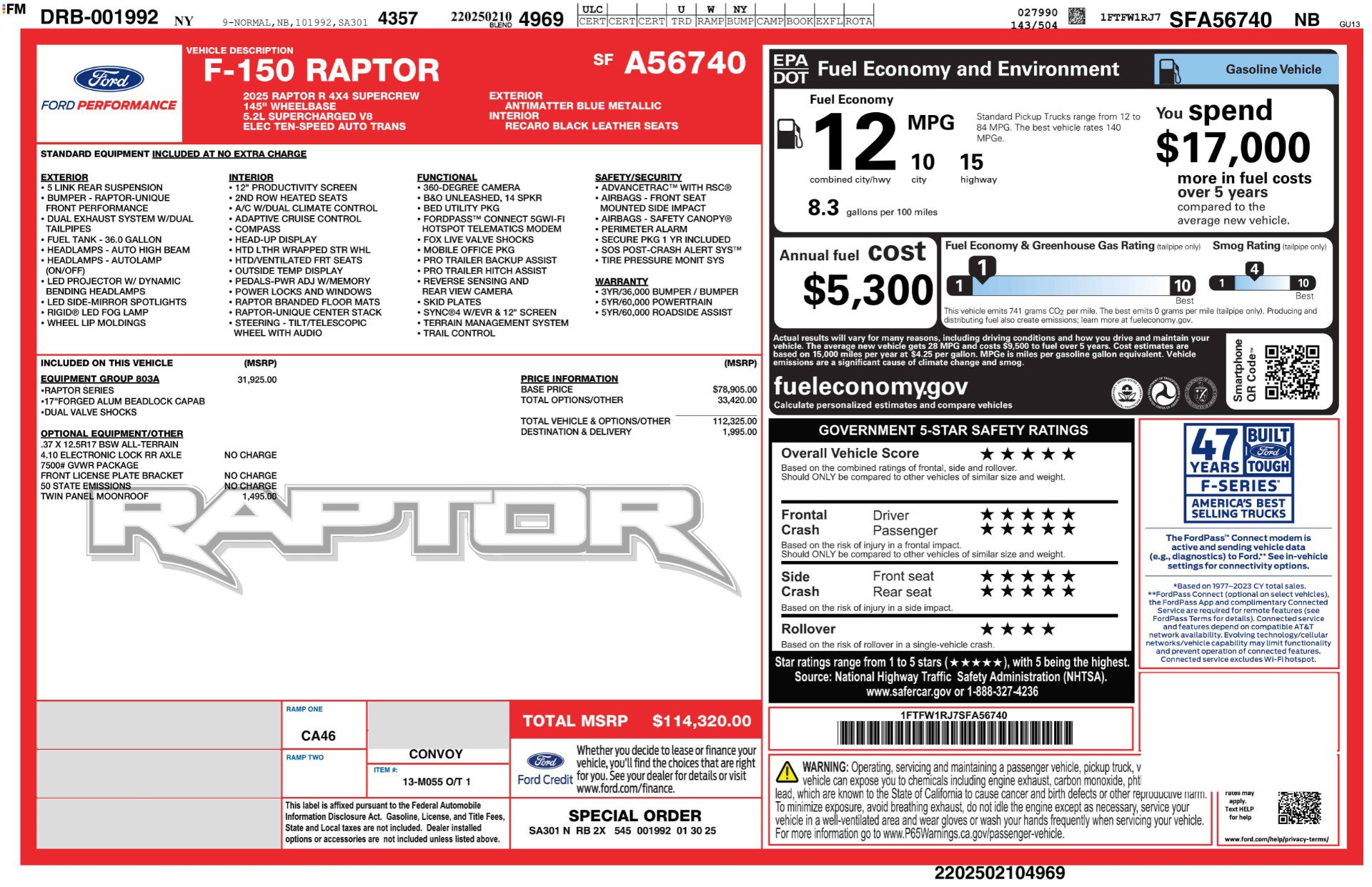 Used 2025 Ford F150 Raptor w/ Equipment Group 803A Raptor R AWD/4WD image 22