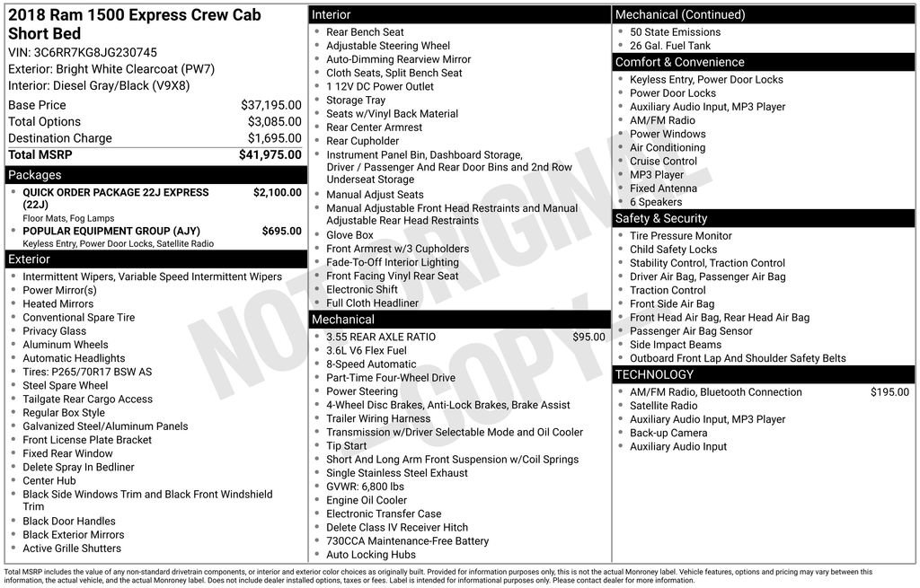 Used 2018 RAM 1500 Express AWD/4WD image 5